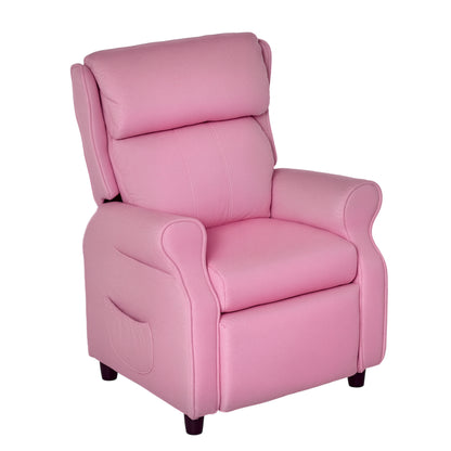 HOMCOM Kindersofa Kindercouch Kindersessel Stuhl Liegesofa verstellbar mit Fußstütze für 3-5 سنوات من الشباب وMädchen Rosa 58 x 53 x 70 سم