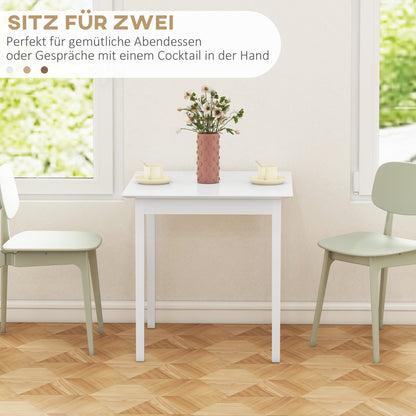HOMCOM Küchentisch Esstisch Quadratischer Tisch, modern design, 75 cm x 75 cm x 76 cm, vit