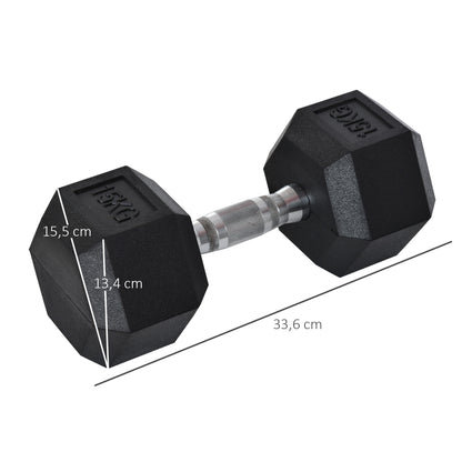 HOMCOM Hanteln mit gerändeltem Griff, Kurzhantel aus Gusseisen, 1 x 15kg, Kurzhanteln für Männer und Frauen, Dumbbell für Zuhause, Fitnessstudio, Krafttraining