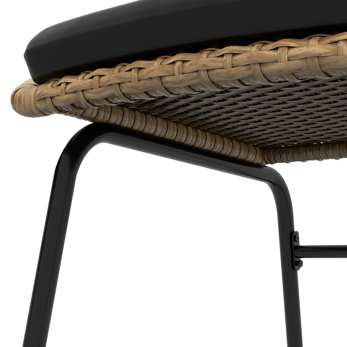 Outsunny Rattan Terrassengarnitur, Gartenmöbel-Set, 2 Sessel & Tisch, Gelb