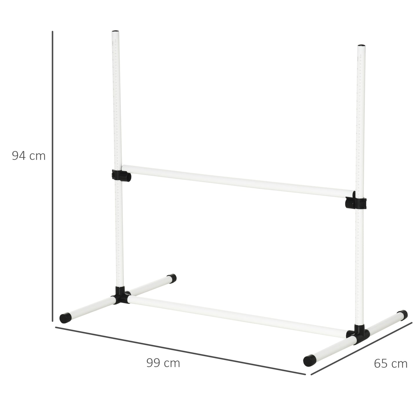 PawHut Agility Set Hunde 4-teiliges höhenverstellbar Agility-Ausrüstung Sprungstangen-Set Steckhürdenset mit 4 Hürden Tragetasche Koordinationstraining Sprungstangen-Set für Spiele Training