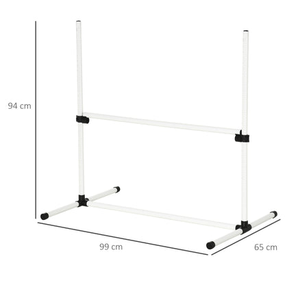 PawHut Agility Set Hunde 4-teiliges höhenverstellbar Agility-Ausrüstung Sprungstangen-Set Steckhürdenset mit 4 Hürden Tragetasche Koordinationstraining Sprungstangen-Set für Spiele Training