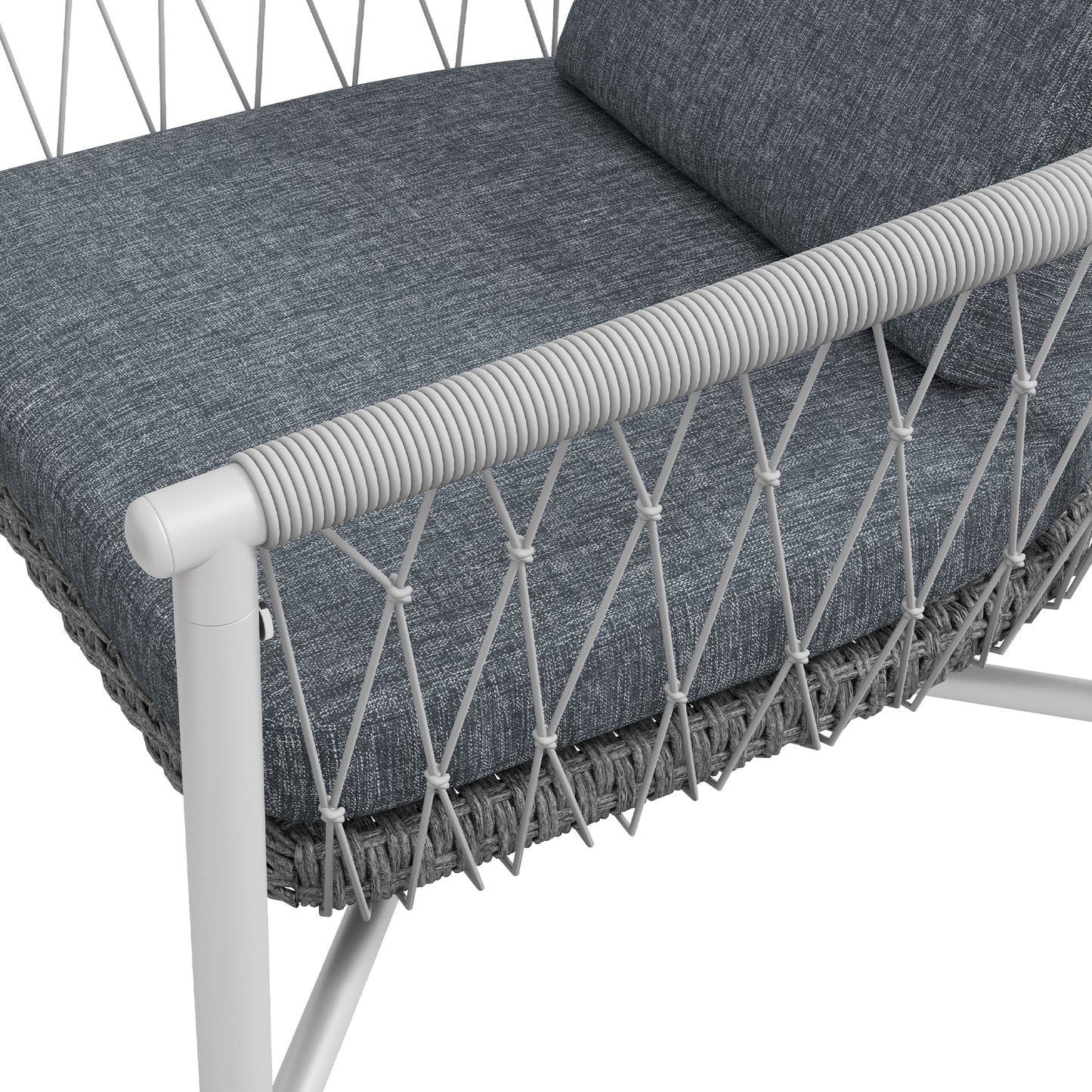 Outsunny Gartengarnitur, 4-teilig, Schaukelfunktion, Sitzauflagen, Polyrattan, Metallgestell, Grau
