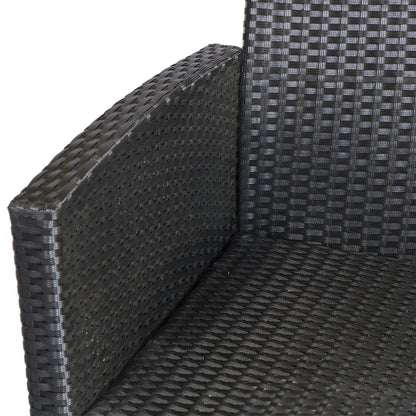 Outsunny Gartenmöbel-Set. 4-tlg., 2 Sessel, 1 Sofa, 1 Couchtisch, abnehmbare Polster, PE-Rattan, Schwarz