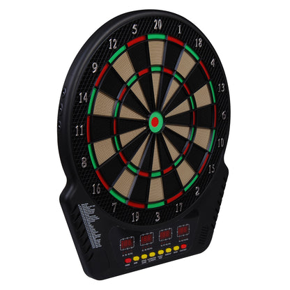HOMCOM Elektronische Dartscheibe Dartboard Dart-set mit LED Anzeige mit automatischer Wertung Soundeffekte 6 Darts 24 Dartköpfe 27 Spiele und 243 Trefferoptionen für 16 Spieler 44 x 51,5 x 3,2 cm