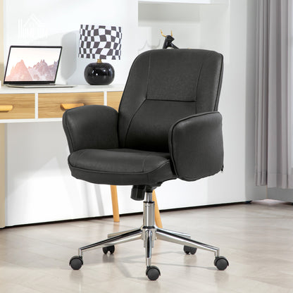 Vinsetto Bürostuhl, höhenverstellbar, atmungsaktiver Bezug, Wippfunktion, bis 120 kg, Schwarz