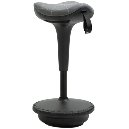 Vinsetto Bürohocker mit Schwenkfunktion, ergonomischer Hocker, höhenverstellbar 65,5-83,5 cm 120° neigbar Grau