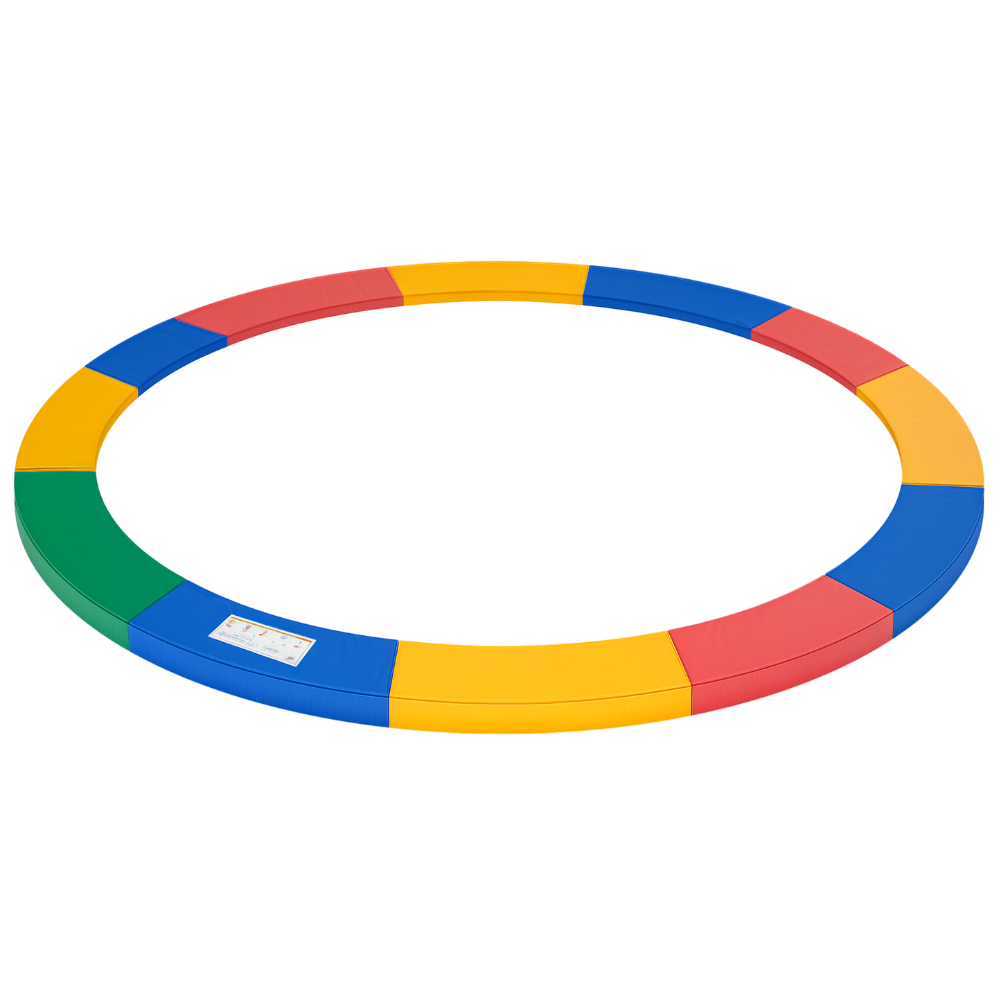 HOMCOM Trampolin Randabdeckung Ø366cm cm breit, Reißfest UV-resistent Federabdeckung, Wasserabweisend, Trampolinzubehör Randschutz Sicherheitsnetz Ersatzteile für Gartentrampoline, Rot+Gelb+Blau