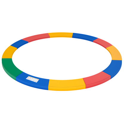 HOMCOM Trampolin Randabdeckung Ø366cm cm breit, Reißfest UV-resistent Federabdeckung, Wasserabweisend, Trampolinzubehör Randschutz Sicherheitsnetz Ersatzteile für Gartentrampoline, Rot+Gelb+Blau