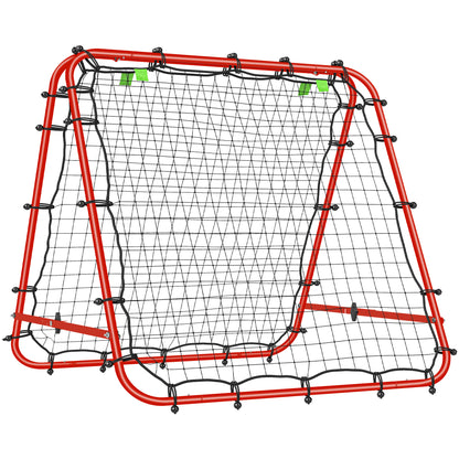 HOMCOM Fußballtor, verstellbar, klappbar, Metallrahmen, 100 x 68-95 cm, Rot
