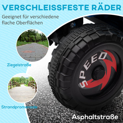 HOMCOM Elektro-Kinderquad, 2,5 km/h, Vorwärts- & Rückwärtsgang, für 18-36 Monate, Blau
