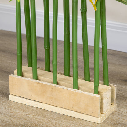 HOMCOM Künstlicher Bambus, Kunstpflanze, Dekopflanze, echtes Aussehen, pflegeleicht, für den Hausgebrauch, 180 cm hoch, Grün
