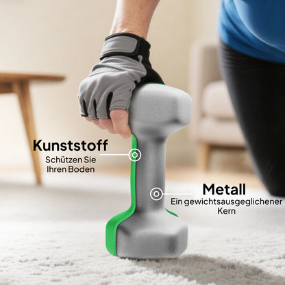 SPORTNOW Hantelset mit Aufbewahrungsgestell, Set mit 6 Hanteln für Fitness-Training, 2 x 1kg, 2 x 3kg, 2 x 5kg