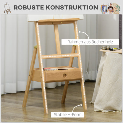 Vinsetto Staffelei, Künstlerstaffelei, Höhenverstellbar, 1Schublade, Natur + Schwarz