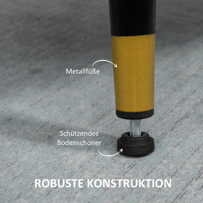 HOMCOM Akzentsessel mit Knopfheftung، Polstersessel، abnehmbare Polster، Schwarz + Gold + Blau
