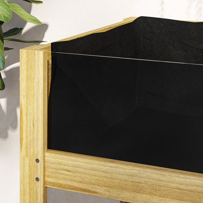 Outsunny Hochbeet, Holz-Pflanzbox mit Acrylplatten an zwei Seiten, für 118 L Erde, Wasserabflusslöcher, 110 x 50 x 80 cm