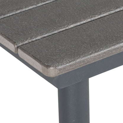 Outsunny Gartentisch Outdoor-Esstisch Loungetisch, wetterbeständig, modernes Design, 90 x 90 x 75 cm, Dunkelgrau