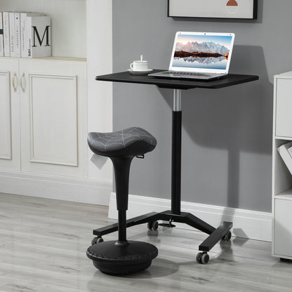 Vinsetto Bürohocker mit Schwenkfunktion, ergonomischer Hocker, höhenverstellbar 65,5-83,5 cm 120° neigbar Grau
