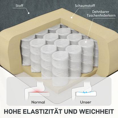 HOMCOM Elektrischer Relaxsessel mit Massage- und Wärme-Funktionen, Polstersessel mit USB-Anschluss, Seitentaschen, Grau