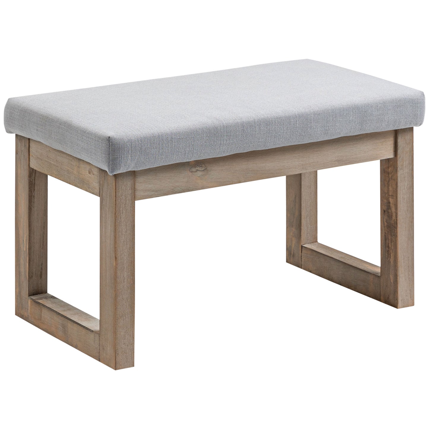 HOMCOM Fußbank im Skandi-Design، Sitzhocker، Fußhocker، 68 سم × 38 سم × 42 سم، Grau + Natur