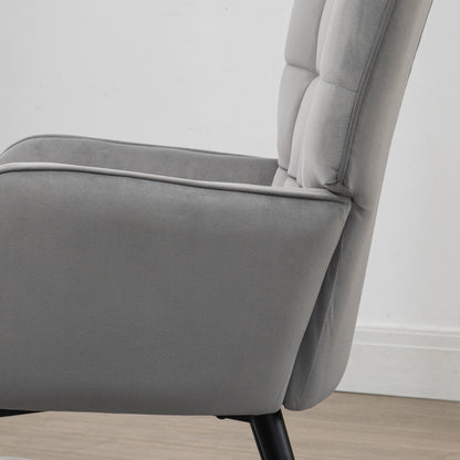 HOMCOM Relaxsessel mit Ottomane bis 120 kg Sessel mit Fußhocker, 2-teiliges Set, Grau