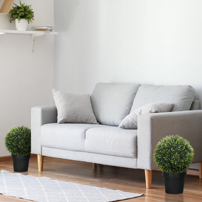 HOMCOM Künstliche Pflanzen im 2er-Set, UV-beständige dekorative Pflanzen, Deko-Pflanzen, Indoor, Outdoor, 45 cm, Grün