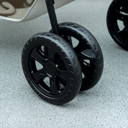 PawHut 3-in-1-Haustierkinderwagen, zusammenklappbarer Hundewagen mit 4 Rädern und abnehmbarer Trage für Hunde und Katzen, Grau