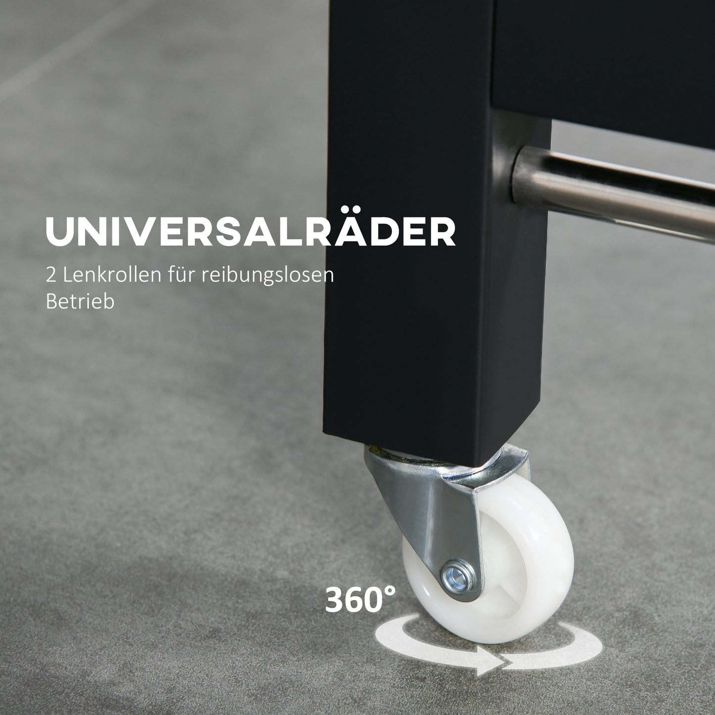 HOMCOM Faltbarer Esstisch، Industrieller Tisch، klappbar، aus Metall und Holz، platzsparend، Braun