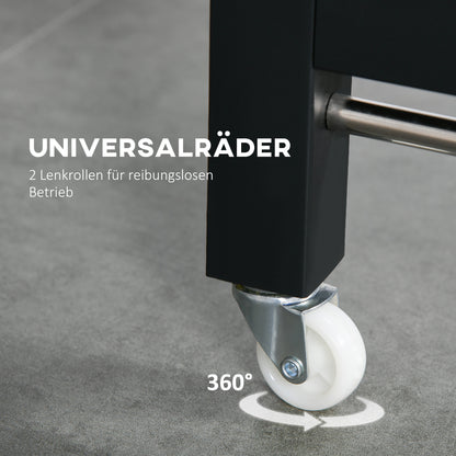 HOMCOM Faltbarer Esstisch، Industrieller Tisch، klappbar، aus Metall und Holz، platzsparend، Braun