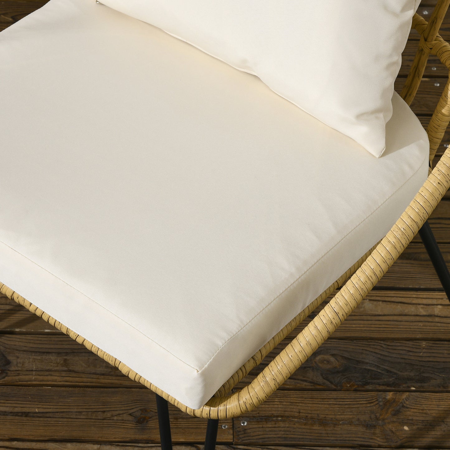 Outsunny 5-teilige Gartensitzgruppe، Boho-Stil، 1 Esstisch &amp; 4 Stühle، Auflagen، Polyrattan، بيج / طبيعي