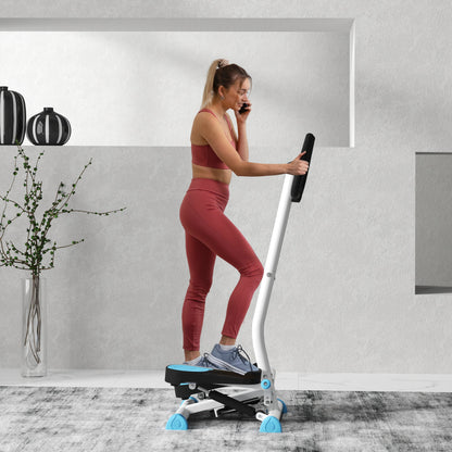HOMCOM Stepper Fitnessgerät, LCD-Monitor, rutschfeste Pedale, Stahl und ABS, 55x44x108 cm, bis 100 kg