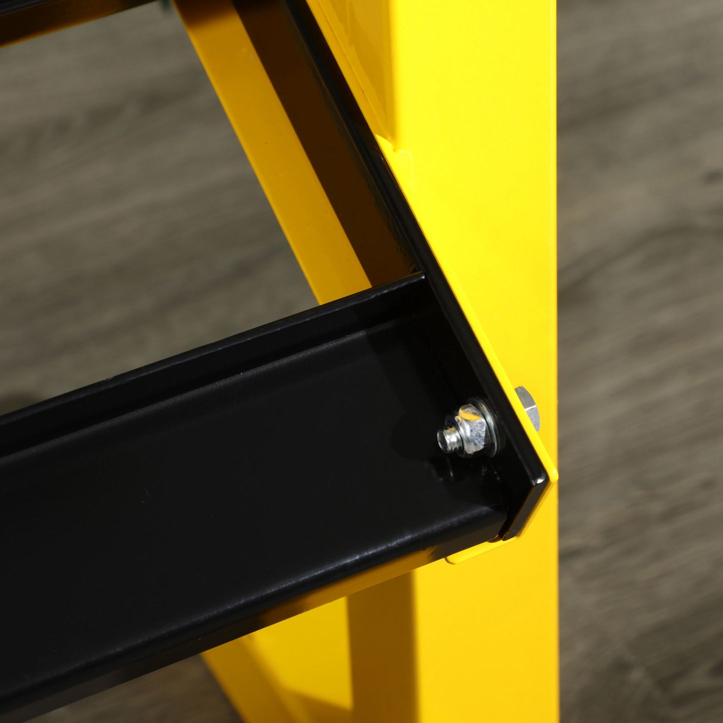 SPORTNOW Hantelablage für Kurzhanteln, bis 270 kg, 2 Ablagen, Stahlrahmen, gelb, 92,5 x 50,5 x 80,5 cm