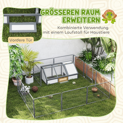 PawHut Schildkrötenbox, Outdoor Schildkrötengehege, bodenloses Design, leicht zu öffnen, Schildkrötenhaus, Weiß