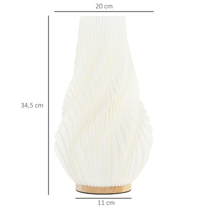 HOMCOM Smart Tischlampe mit App-Steuerung, Alexa-kompatibel, Kunststoff, Holz, Weiß