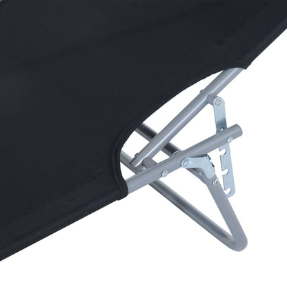 Outsunny Sonnenliege klappbar Gartenliege mit Sonnenschutz Liegestuhl mit 4-Fach verstellbare Rückenlehne Campingliege bis 120kg belastbar für Garten, Balkon und Pool geeignet, 6 Farben(Schwarz )