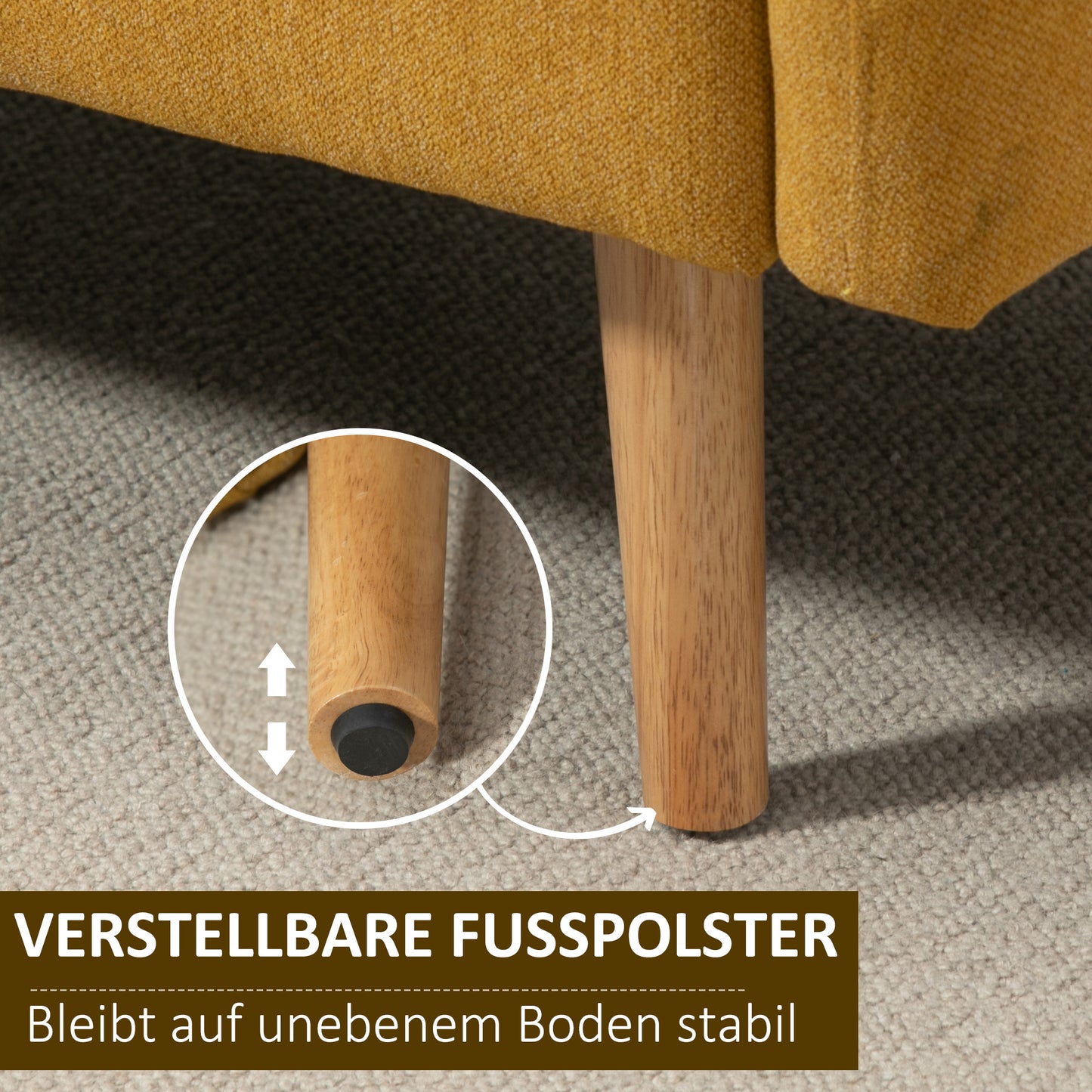 HOMCOM Sofa 2 Sitzer Couch mit 2 Wurfkissen, Kleine Loveseat mit Samtopik Modern Polstersofa für Wohnzimmer, Schlafzimmer, kleinen Raum, Gelb 130 x 70 x 80 cm