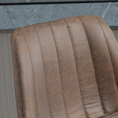 HOMCOM 2er-Set Barhocker من التصميم الرجعي، بالحبر. Fußstütze، höhenverstellbar، Gaslift، Braun + Schwarz
