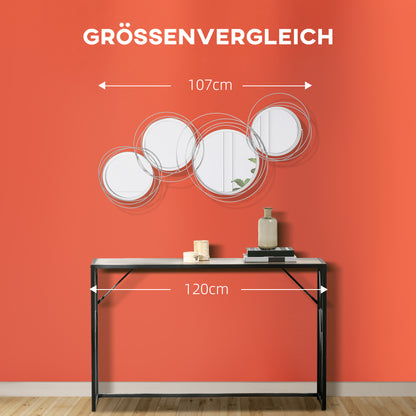 HOMCOM Spiegel-Set für Wanddekoration، Wandschmuck mit 4 Spiegeln، Wandspiegel، Flurspiegel، 107 × 4 × 56 سم