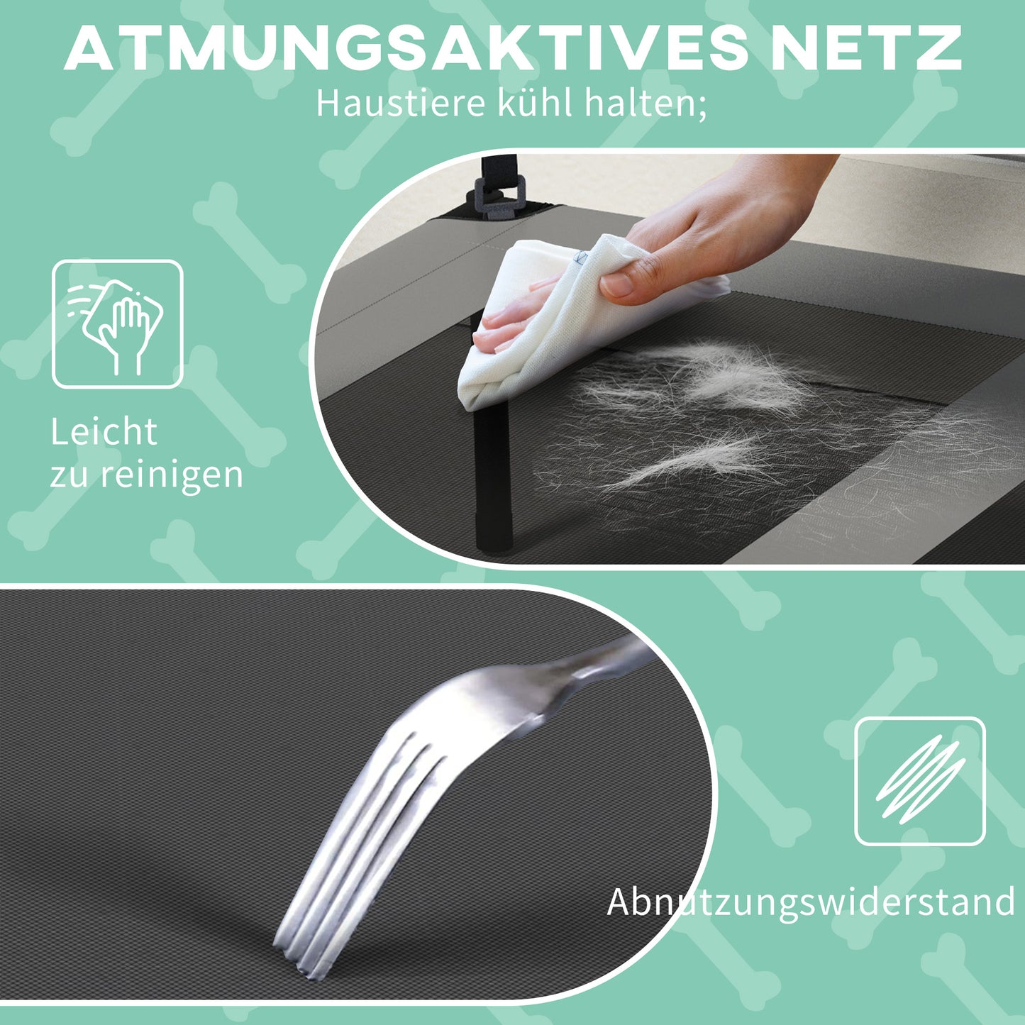 PawHut Hundebett mit Dach, atmungsaktiv, wasserabweisend, bis 30 kg, 91 x 76 x 89 cm, Hellgrau