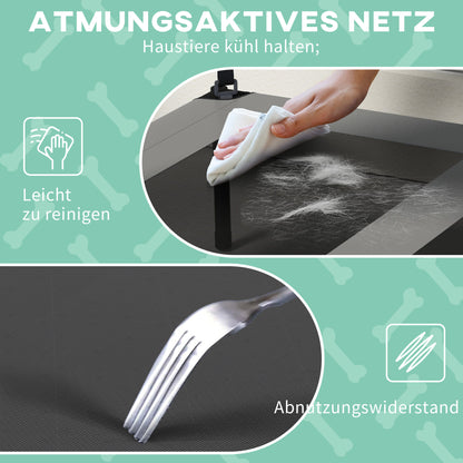 PawHut Hundebett mit Dach, atmungsaktiv, wasserabweisend, bis 30 kg, 91 x 76 x 89 cm, Hellgrau