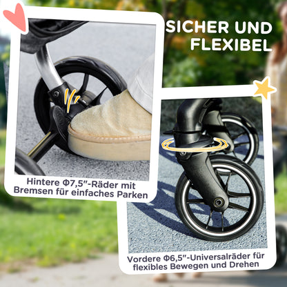 PawHut Hundewagen, Leichter und faltbarer Transportwagen für kleine Hunde, waschbares Kissen, Netzfenster, Grau