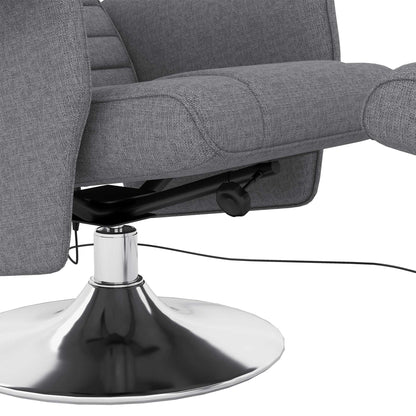 HOMCOM Massagesessel mit Hocker, neigbare Lehne, 78 x 95 x 88 cm, Dunkelgrau