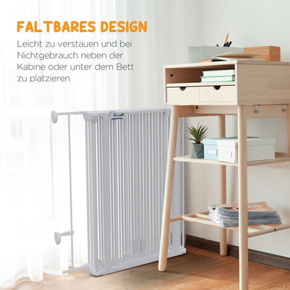 PawHut Welpenauslauf, modulares Design, klappbar, Stahlrahmen, für Innen, weiß, 90 x 123 x 102cm