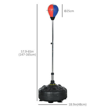 SPORTNOW Punchingball, höhenverstellbar 147-165cm, befüllbarer Standfuß, Stahl, Schwarz+Rot+Weiß