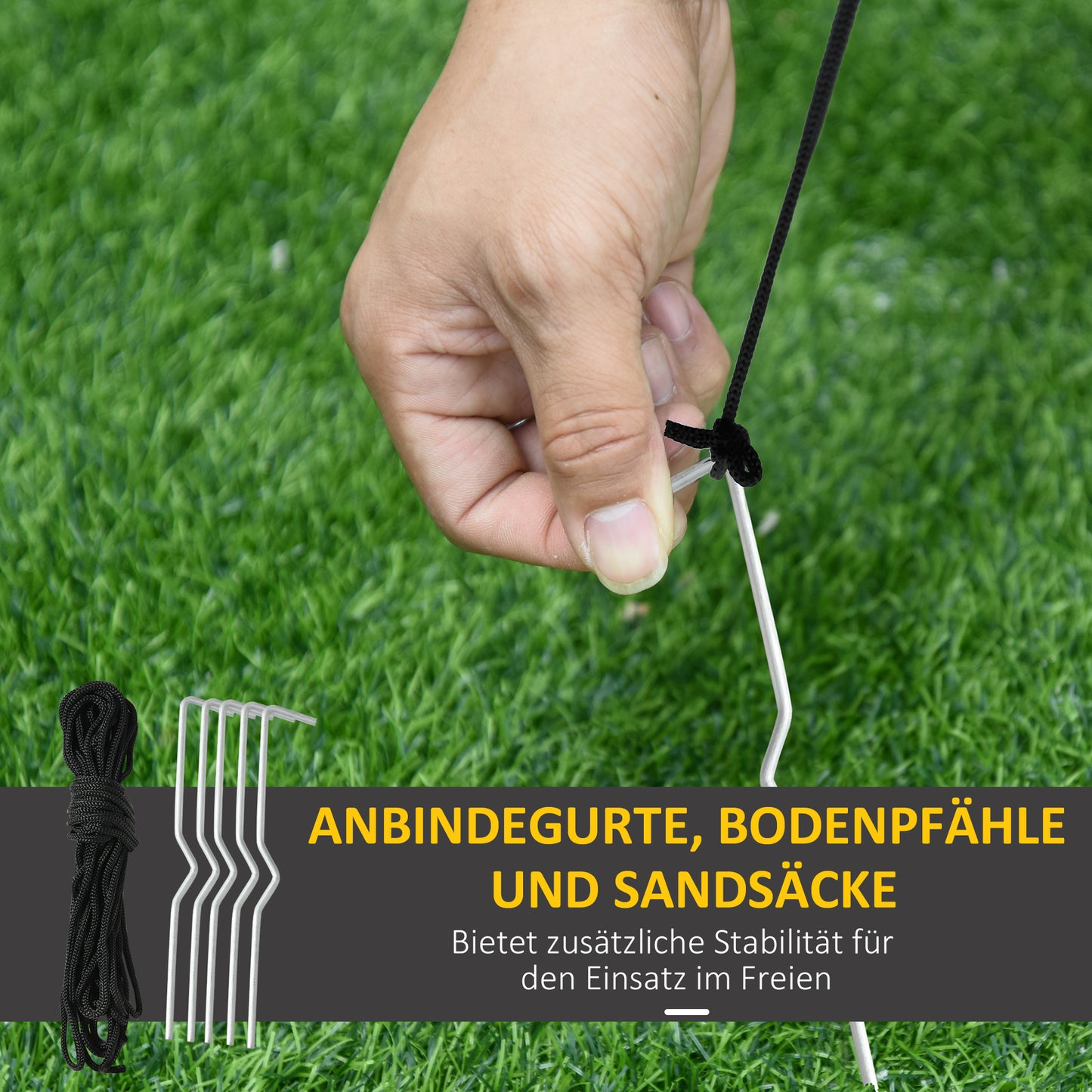 HOMCOM Aufblasbar Weihnachtsdeko, 2,4 m Weihnachtsmann mit LED-Beleuchtung, Zuckerstange