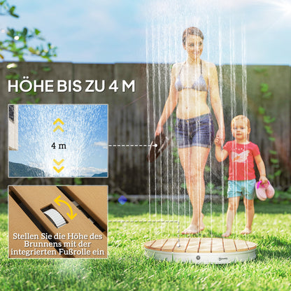 Outsunny Tragbares Außenduschen-Set mit anpassbarer Fontäne, Aluminiumbasis, UV- und Frost-resistent, Naturholzoptik