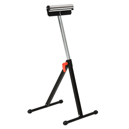 HOMCOM Rollenbock, Rollenauflage, Höhenverstellbares Arbeitsbock, Rollenständer, Hiflsbock, Stützbock, bis 90 kg, Metall, Schwarz, 44 x 50 x 68-110 cm