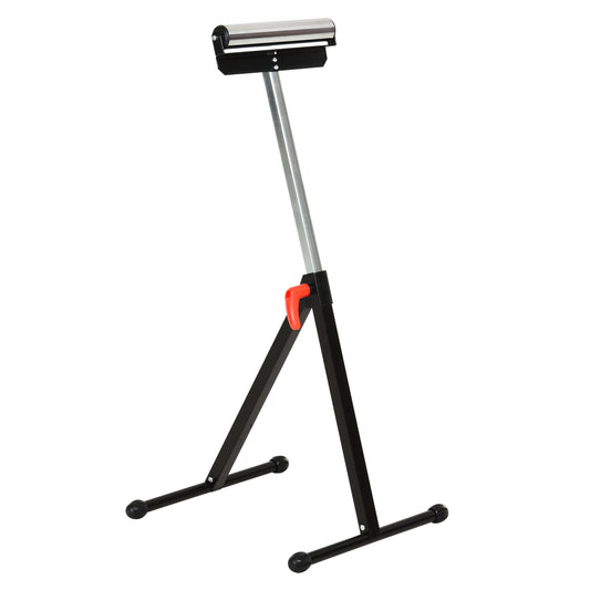 HOMCOM Rollenbock, Rollenauflage, Höhenverstellbares Arbeitsbock, Rollenständer, Hiflsbock, Stützbock, bis 90 kg, Metall, Schwarz, 44 x 50 x 68-110 cm
