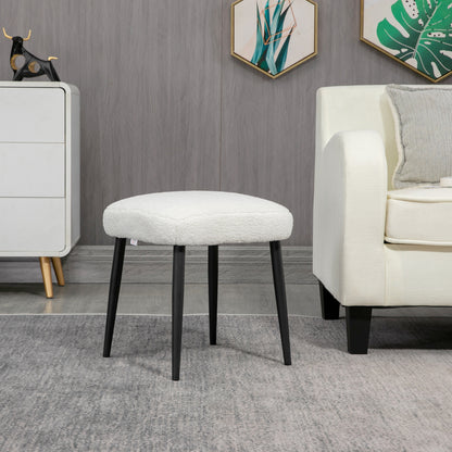 Aosom Hocker, Sitzhocker, Kaschmir-Optik, Fußhocker, Creme-Weiß