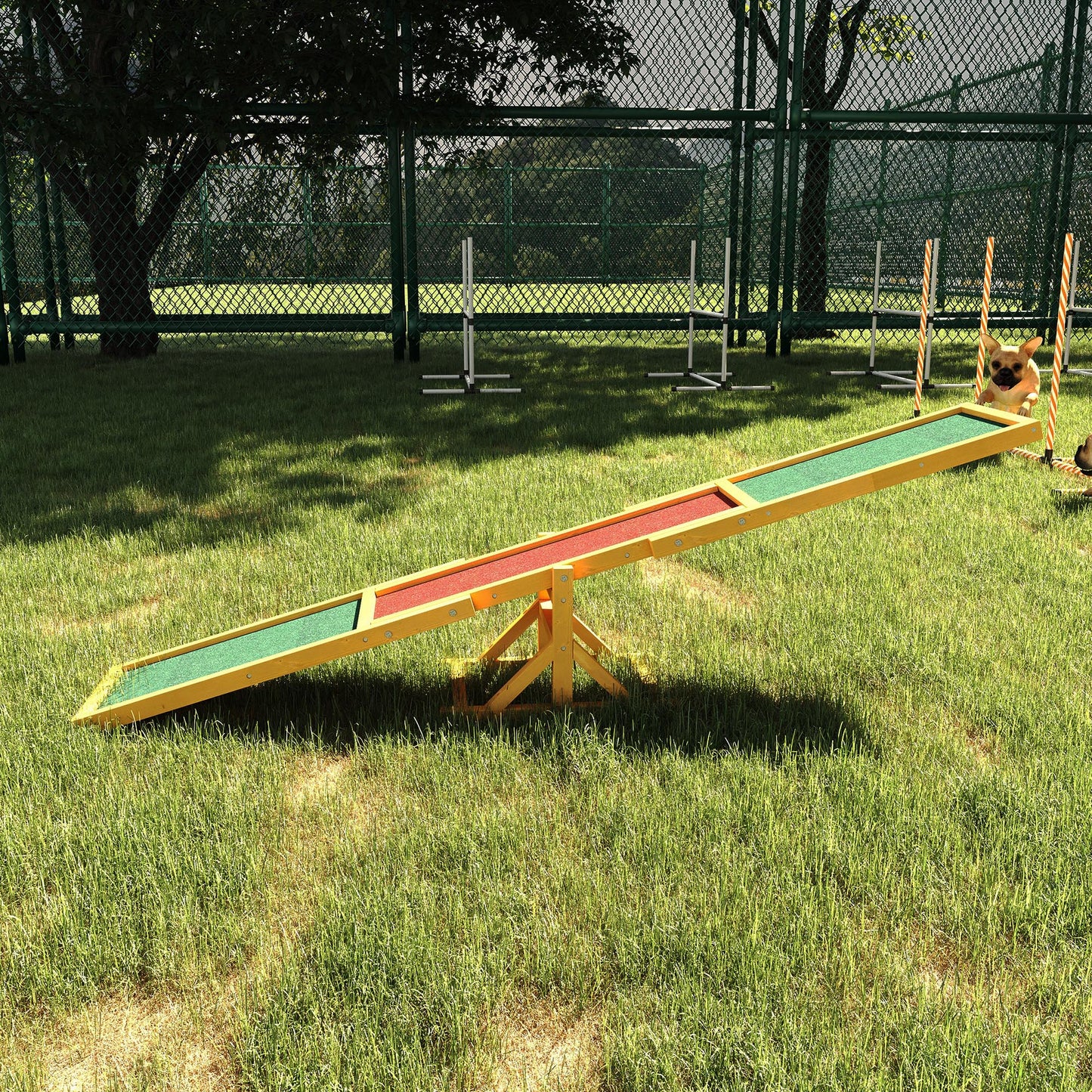 PawHut Hundewippe für Agility Training, rutschfest, bis 50 kg belastbar, 180 x 30 x 30 cm
